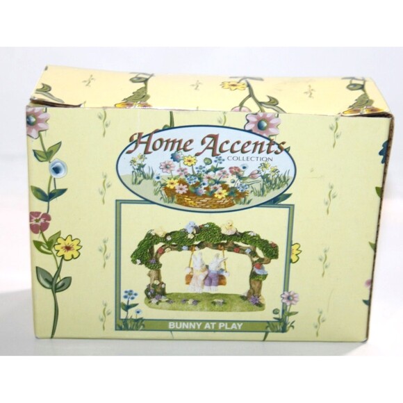 Home Accents Collection Bunny At Play Single Swing 2 Rabbits Spring Easter  5" - Picture 8 of 11